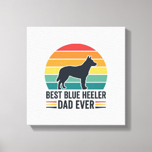 Bästa Blue Heeler Pappa Någonsin Vintage Hund Papp Canvastryck