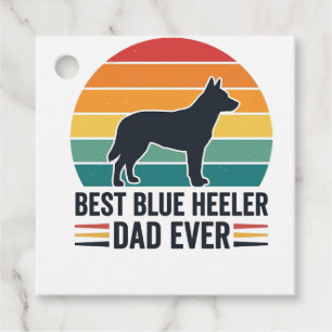 Bästa Blue Heeler Pappa Någonsin Vintage Hund Papp Gåvor Etiketter