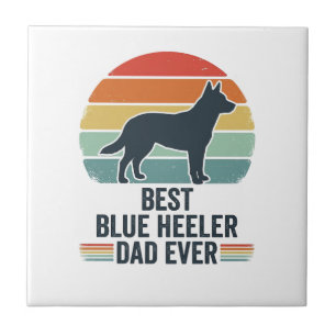 Bästa Blue Heeler Pappa Någonsin Vintage Hund Tröj Kakelplatta