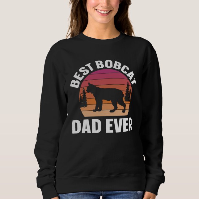 Bästa Bobcat Pappa Retro Djur T Shirt (Framsida)