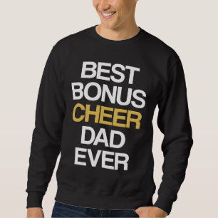 Bästa Bonus Cheer Pappa Någonsin Cheerleading Styv Lång Ärmad Tröja