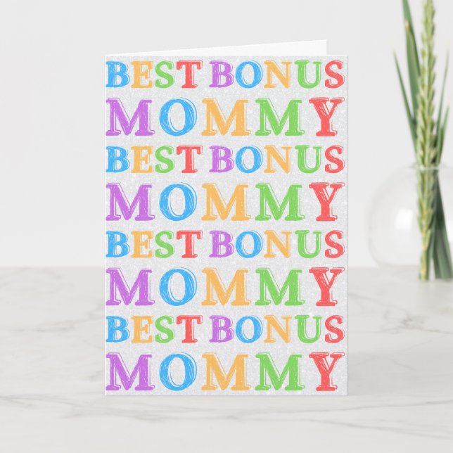 Bästa Bonus Mamma Mors dag-kort Tack Kort (Framsida)