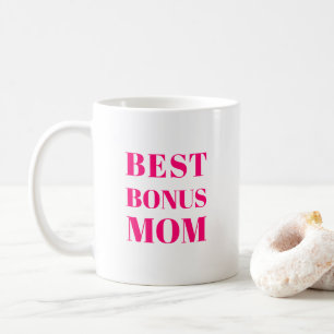 Bästa Bonus Mamma Mors dag shock rosa fuchsia vit Kaffemugg