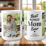 Bästa BONUS MAMMA någonsin Anpassningsbar 2 fotste Kaffemugg<br><div class="desc">Vi presenterar vårt hjärtliga mugg-kaffe från Mors dag, designat särskilt för bonusen mammor, steg mammor och steg mor som håller en speciell ställe i våra hjärtan. I detta moderna och snyggt mugg finns budskapet: "Bästa Bonus Mamma någonsin" Det är ett sött och hjärtligt sätt att uttrycka tacksamhet och kärlek till...</div>