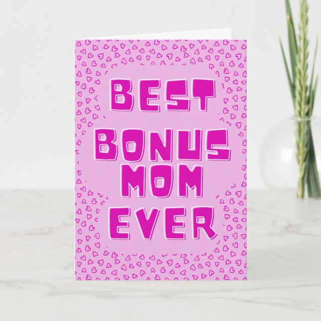 Bästa Bonus Mamma någonsin Mors dag-kort Tack Kort (Framsida)