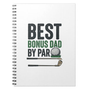 Bästa Bonus Pappa av Par Golf Tröja Design_1 Anteckningsbok