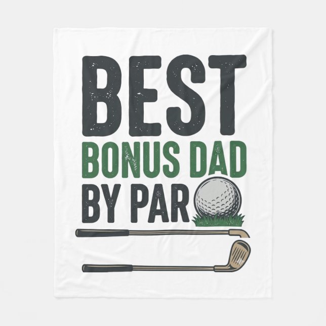 Bästa Bonus Pappa av Par Golf Tröja Design_1 Fleecefilt (Framsidan)