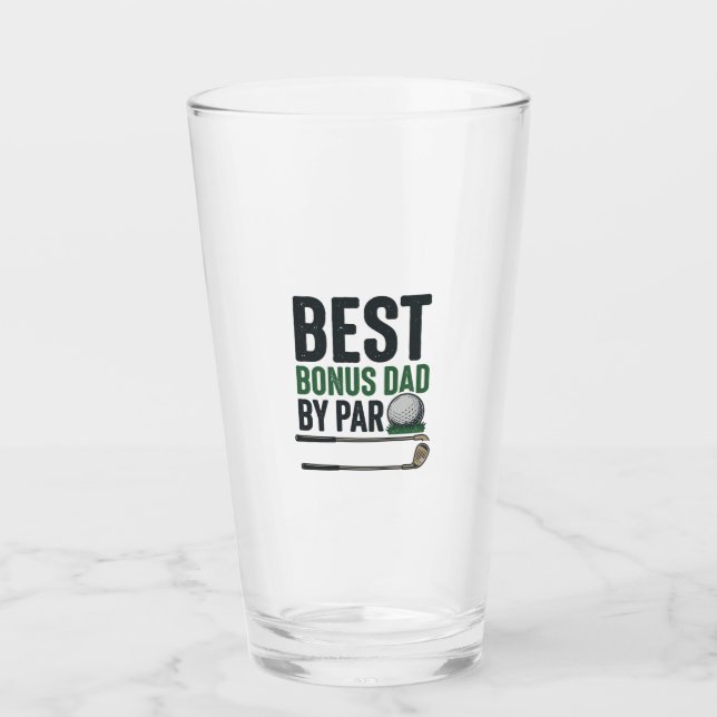 Bästa Bonus Pappa av Par Golf Tröja Design_1 Glaskopp (Framsida)