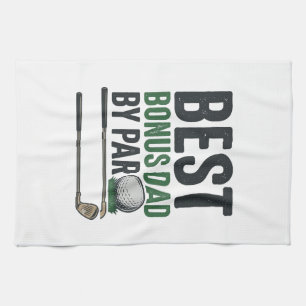 Bästa Bonus Pappa av Par Golf Tröja Design_1 Kökshandduk