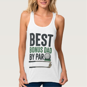 Bästa Bonus Pappa av Par Golf Tröja Design_1 Linne Med Racerback