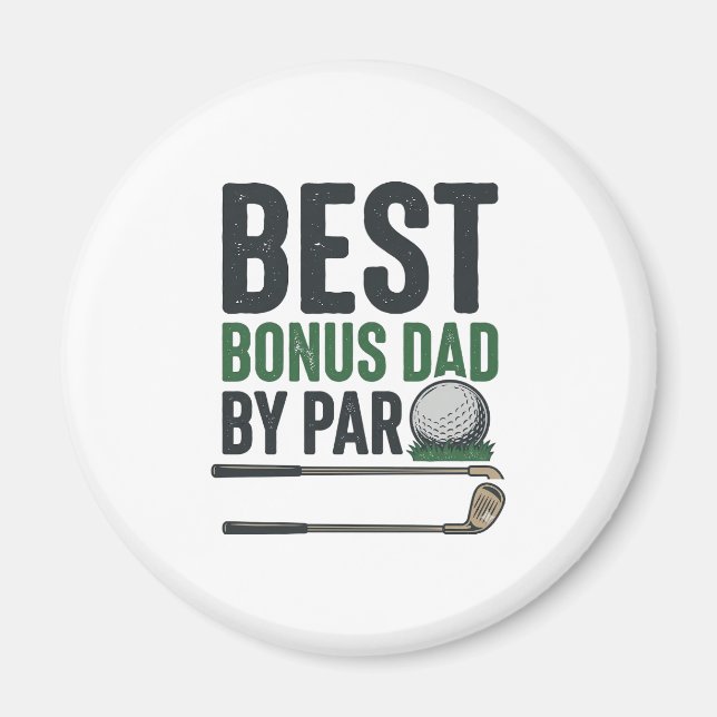 Bästa Bonus Pappa av Par Golf Tröja Design_1 Magnet (Framsidan)