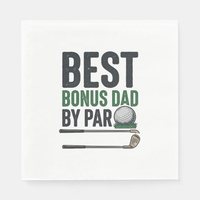 Bästa Bonus Pappa av Par Golf Tröja Design_1 Pappersservett (Framsidan)