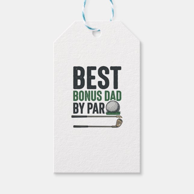Bästa Bonus Pappa av Par Golf Tröja Design_1 Presentetikett (Framsidan)