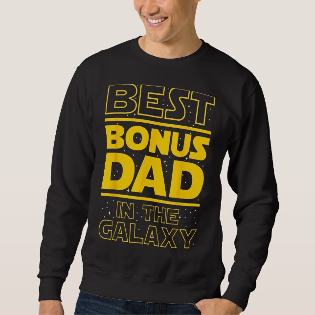 Bästa Bonus Pappa i Galaxy - Stepfather Stepdad Lång Ärmad Tröja (Framsida)