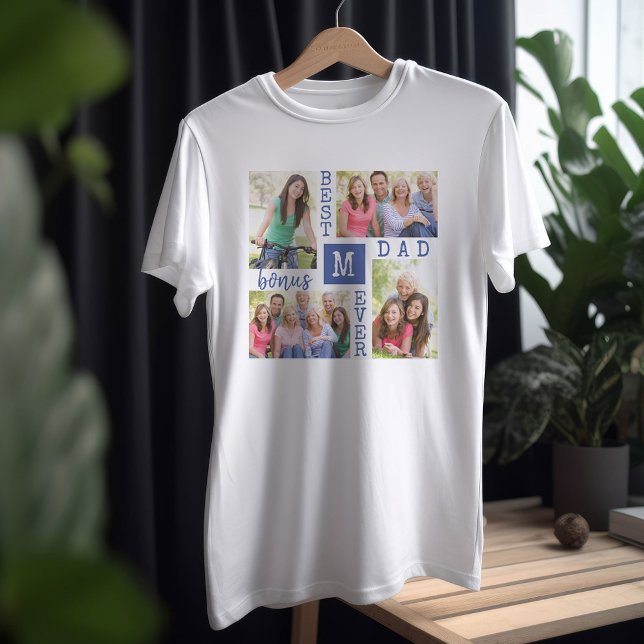 Bästa Bonus Pappa någonsin 4-foto T Shirt (Skapare uppladdad)