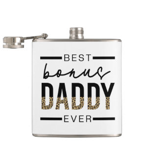 Bästa Bonus pappa någonsin Leopard Typography Fickplunta