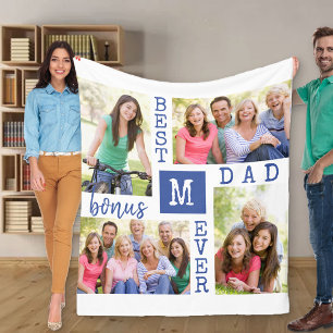Bästa Bonus Pappa någonsin redigerbart år 4 - f Fleecefilt