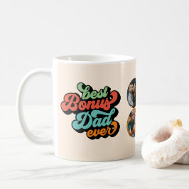 Bästa Bonus Pappa någonsin Retro Fars dag 4-foto Kaffemugg