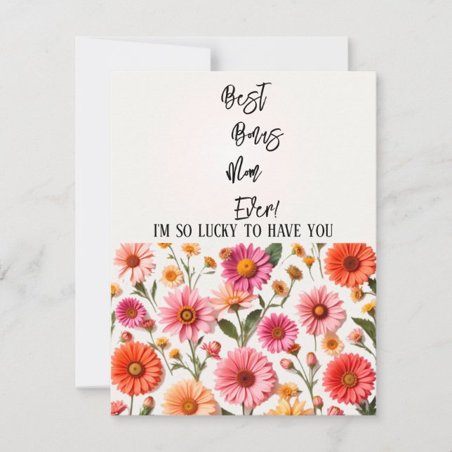 Bästa bonusmamma någonsin mors dagskort för styvma julkort (Framsida)