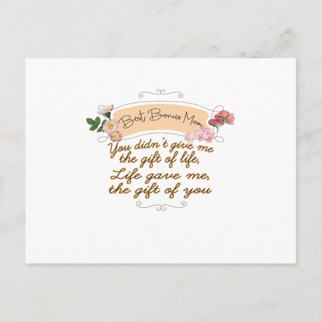 Bästa bonusmamma vykort (Framsida)