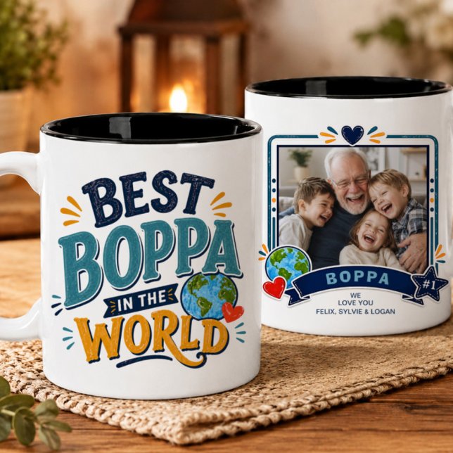 Bästa Boppa i Världen Foto Mugg (Skapare uppladdad)
