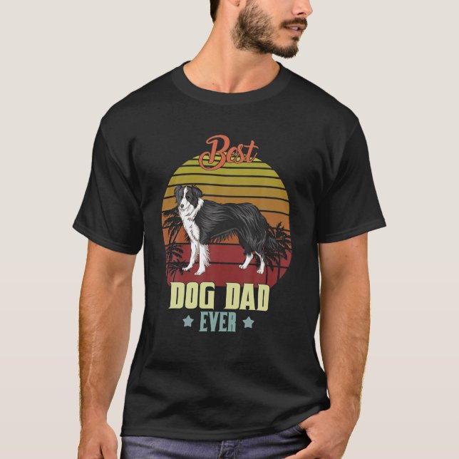 Bästa Border Collie Pappa Någonsin Pappas presente T Shirt (Framsida)