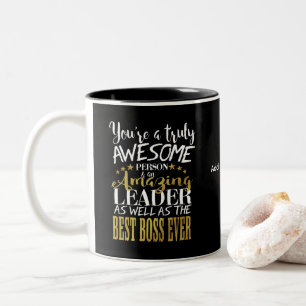 bästa BOSS MUG -TACK BOSS fantastisk chef Två-Tonad Mugg
