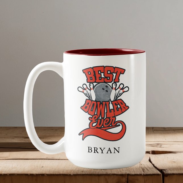 Bästa Bowlareare någonsin-Personlig-Novelty Två-Tonad Mugg (Best Bowler Ever Bowling Personalized Novelty Two-Tone Coffee Mug)