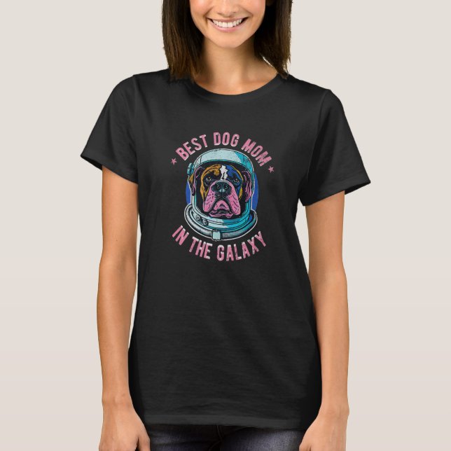 Bästa Boxer Hund i Mamma i galaxen - Boxer hund P T Shirt (Framsida)