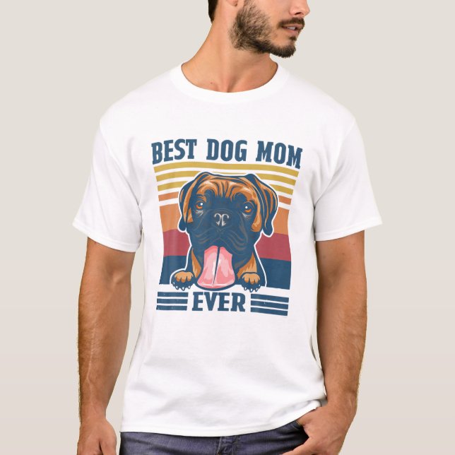 Bästa boxer Mamma Alltid Rolig hund Mamma Mors dag T Shirt (Framsida)