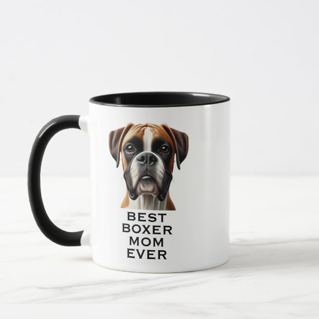 Bästa Boxer-Mamma Någonsin Anpassad Foto Mugg (Vänster)