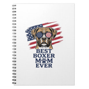 Bästa Boxer Mamma Någonsin Patriotisk Hund Tröja D Anteckningsbok