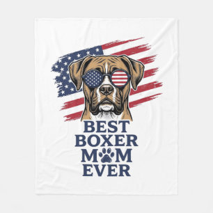 Bästa Boxer Mamma Någonsin Patriotisk Hund Tröja D Fleecefilt