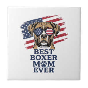 Bästa Boxer Mamma Någonsin Patriotisk Hund Tröja D Kakelplatta