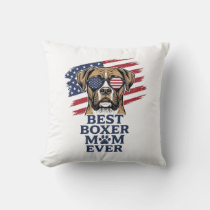 Bästa Boxer Mamma Någonsin Patriotisk Hund Tröja D Kudde