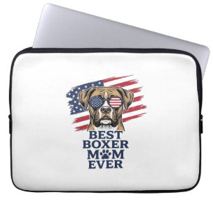 Bästa Boxer Mamma Någonsin Patriotisk Hund Tröja D Laptop Fodral