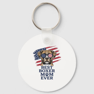 Bästa Boxer Mamma Någonsin Patriotisk Hund Tröja D Nyckelring
