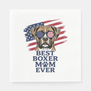 Bästa Boxer Mamma Någonsin Patriotisk Hund Tröja D Pappersservett