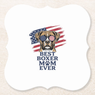 Bästa Boxer Mamma Någonsin Patriotisk Hund Tröja D Underlägg Papper