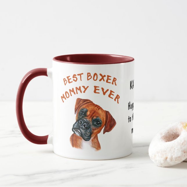 Bästa Boxer-mamman någonsin anpassningsbar Mugg (Med munk)