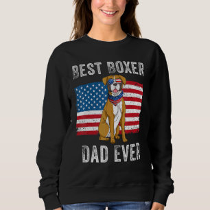 Bästa Boxer Pappa någonsin Hund Amerikanska Flagga T Shirt