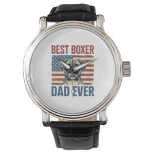 Bästa Boxer Pappa Någonsin Vintage Hund Armbandsur