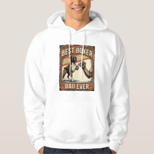 Bästa boxer pappa någonsin Vintage hundpappa Hoodie