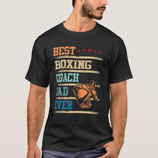 Bästa boxing Coach Pappa någonsin Fars dag Gift fo T Shirt (Framsida)