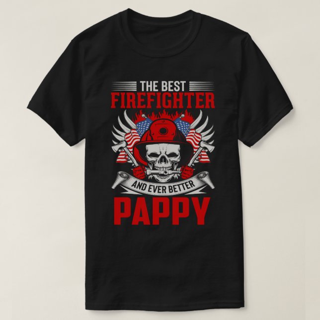Bästa brandman och ännu bättre PAPPA T Shirt (Design framsida)