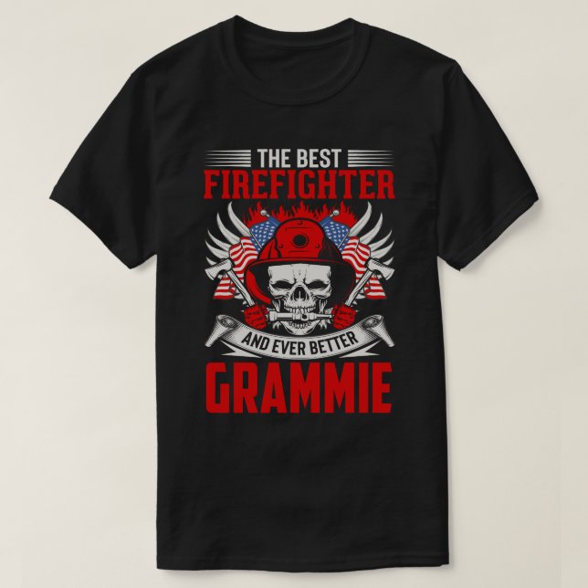 Bästa brandman och till och med bättre GRAMMIE T Shirt (Design framsida)