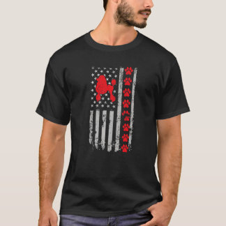 Bästa brandman Pudel Mamma Pappa Aldrig USA Flagga T Shirt