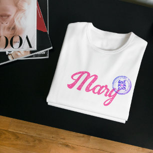 Bästa bricka för söt Rosa-skript T Shirt