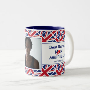 BÄSTA BRITISH MORSA Personlig Union Jack Photo Två-Tonad Mugg