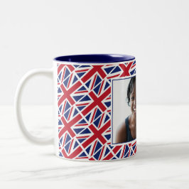 BÄSTA BRITISH MORSA Personlig Union Jack Photo Två-Tonad Mugg